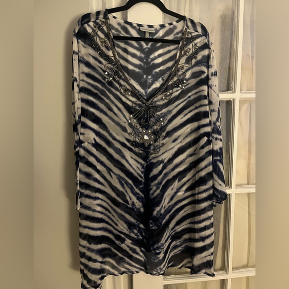 Beaded tie dye swim cover up - Picture 4 of 5